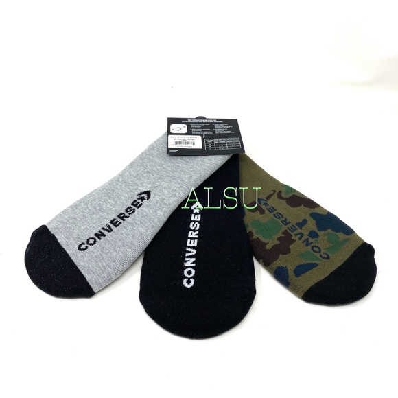 Converse 3-Pack Flat Basic MFC Men Sock Camo Black 10015006 - Picture 3 of 7